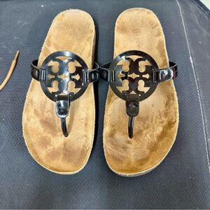 Tory Burch Black and Tan Sandals